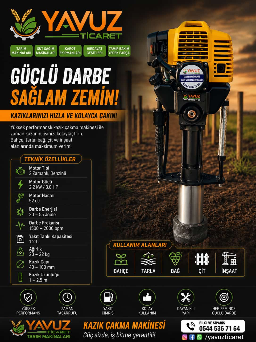 KAZIK ÇAKMA BENZİNLİ