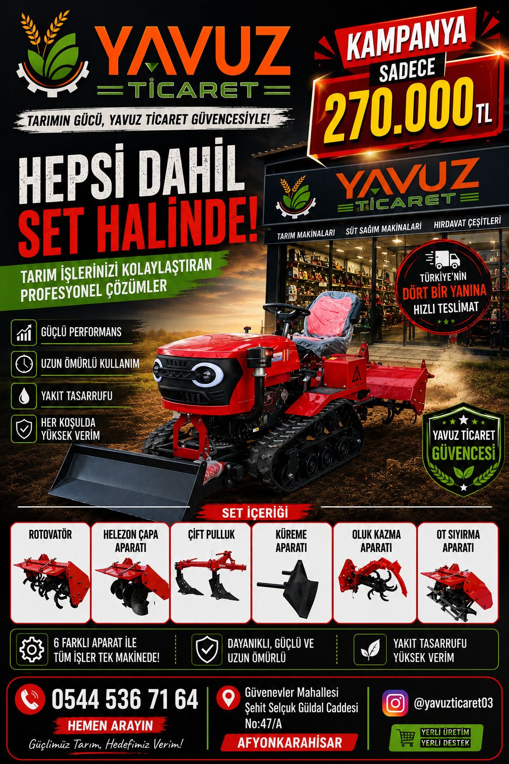 35 HP Paletli Çapa Makinesi – 6 Ataçmanlı